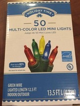 50 Mini LED Multi Color Christmas Lights 13.5&#39; Green Wire Wedding Indoor... - $16.99