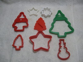 7 Cookie Cutters-4 Christmas Trees, 2 Stars &amp; a Snowman-Holiday-Winter-F... - £10.34 GBP