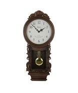 Bedford Clock Collection Chestnut Chiming Pendulum Wall Clock - $196.97 CAD