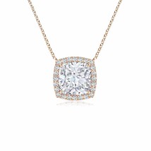 ANGARA Lab-Grown Diamond Halo Pendant Necklace in 14k Gold (Carat-2.05Ct.tw) - £2,151.80 GBP