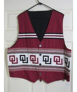 Native American Seminole Mens Traditional Patchwork OU Okla Lined Vest M... - $4,903.19 MXN