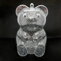 Candy Container Christmas Ornament Vintage Teddy Bear Figural Hard Plastic - $14.00