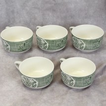 Royal Old Curiosity Shop Green Flat Cups Lot of 5 - £14.87 GBP