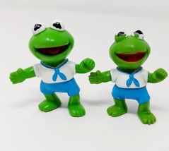 Muppet Babies McDonald&#39;s Happy Meal Toy 1987 VTG Two Baby Kermit Figures Frog - £2.58 GBP