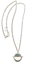 Vintage Silver-Tone and White Enamel Chain Pendant Necklace - $9.49