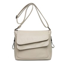 Hot Women Leather Messenger Bag  Handbags Designer High Quality Female Vintage C - £34.07 GBP