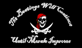 12 Jolly Roger Beating Will Continue Until Morale Improves 12&#39;&#39;X18&#39;&#39; Stick Flags - £18.72 GBP