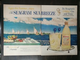 Vintage 1951 Seagram&#39;s Gin The Seagram&#39;s Sea Breeze Two Page Original Ad... - $6.64