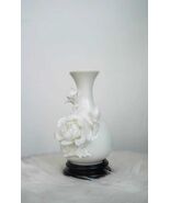 Handcrafted Dehua White Porcelain Peony Vase - Lard White Glaze | Tradit... - $239.90