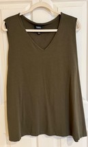 Ulla Popken Knit Sleeveless Top Relaxed Fit Tank Top Dusty Green 20/22 - $455.29 MXN
