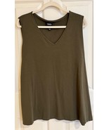 Ulla Popken Knit Sleeveless Top Relaxed Fit Tank Top Dusty Green 20/22 - $455.29 MXN