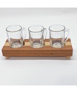 Beer Testing Set Wood Tray Three 3 oz Glass Handcrafted Oak Beer Sampler... - €15,71 EUR