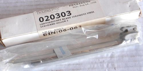 LARYNGOSCOPE STAINLESS STEEL STANDARD MILLER BLADE SIZE 3, NEW E6226-13 - $11.64