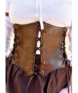 ? Brown Leather Underbust Corset – Medieval & LARP Fantasy Waist Cincher - $95.07 CAD