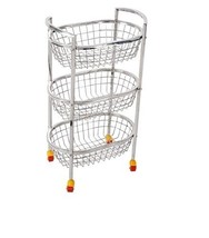 Vegetable Stand Stainless Steel 3 Layer | Onion Potato and Vegetable Basket Rack - £106.04 GBP