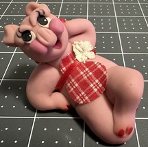 Cecile Baird Polymer Clay Pig Figurine Sexy Pinup - Pot Belly Pig - Sexy Hog Pig - £12.21 GBP