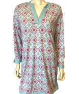 Aqua Et Sol Teal, Pink, Blue 3/4 Sleeve V Neck Swimsuit Coverup Size L - €20,37 EUR