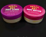 (Lot Of 2) Trader Joe’s Brazil Nut Body Butter &amp; Body Scrub 8 oz each New - £24.90 GBP