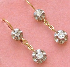 ANTIQUE .74 ctw OLD MINE DIAMOND 18K PLATINUM 2-STONE CHAIN DANGLE EARRI... - €1.203,10 EUR