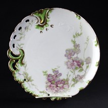Haviland Limoges Schleiger 1174 Lavender Floral Pierced Bonbon Plate, An... - £66.84 GBP