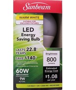 Sunbeam A-19 9W LED Warm White Light Bulb 22.8 Year Life 1/Pk - $2.96