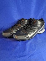 Men&#39;s Nike Football Low Top Cleats Big Logo Black, Silver &amp; White Us Size 14 - £51.28 GBP