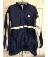 Adidas L Men&#39;s Blue Lined Zipper Windbreaker Jacket - $27.08 CAD