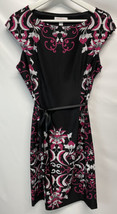 London Times Ponte Sheath Dress Black, Pink White Floral Sleeveless Stretch 10 - £21.89 GBP