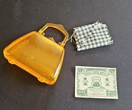 Orange Celluloid Plastic A Newberg NY Co Doll Purse &amp; 1949 Play Money Wa... - $34.22