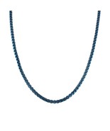Electric Blue Rolo Chain Necklace Mens Womens Stainless Steel 3mm 15-24-... - £14.21 GBP