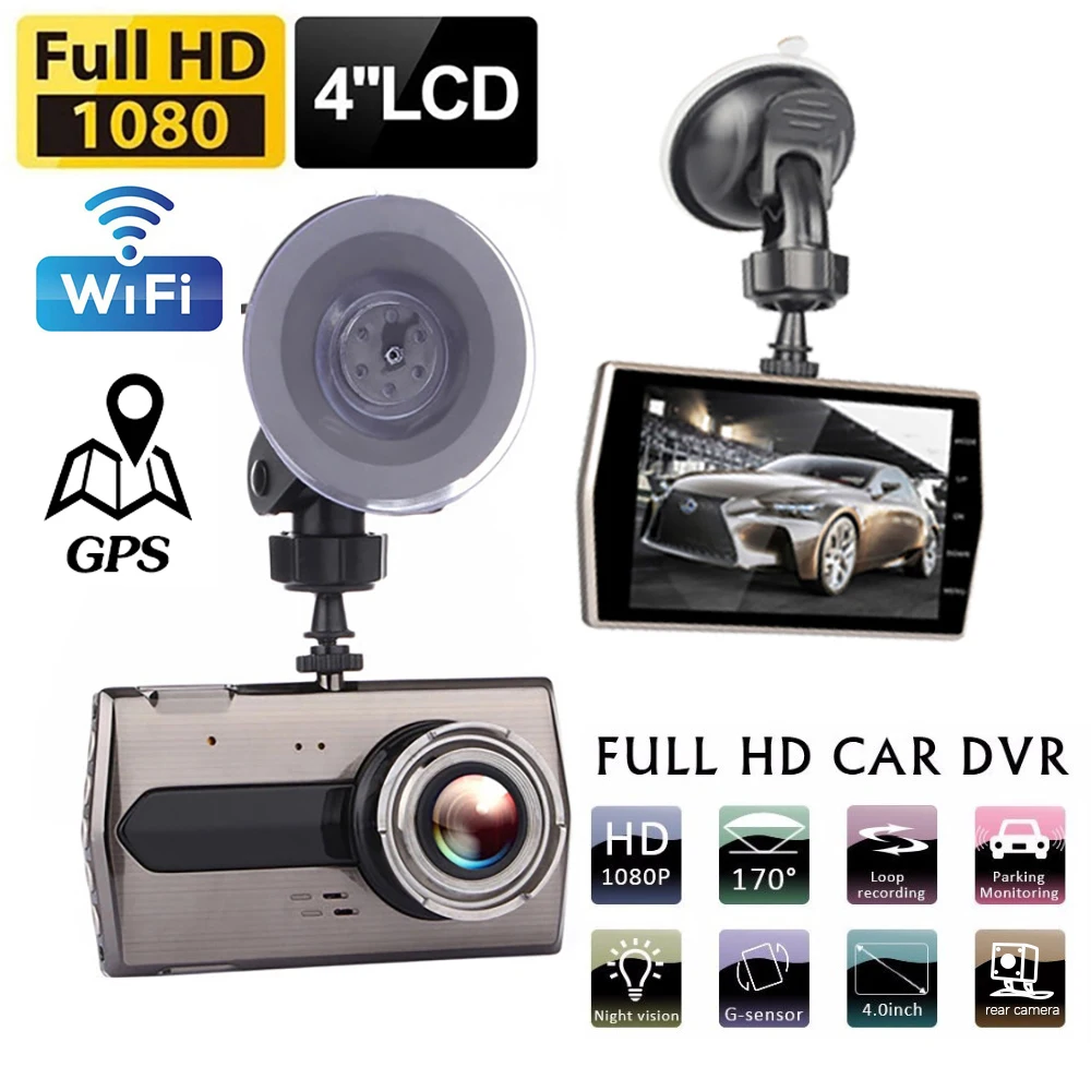 Dash Cam WiFi Car DVR Vehicle Camera 1080P HD Drive Video Recorder Night Vision - £48.93 GBP+