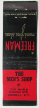 The Men&#39;s Shop - Hornell, New York Freeman Men&#39;s Shoes 20 Strike Matchbook Cover - £1.54 GBP