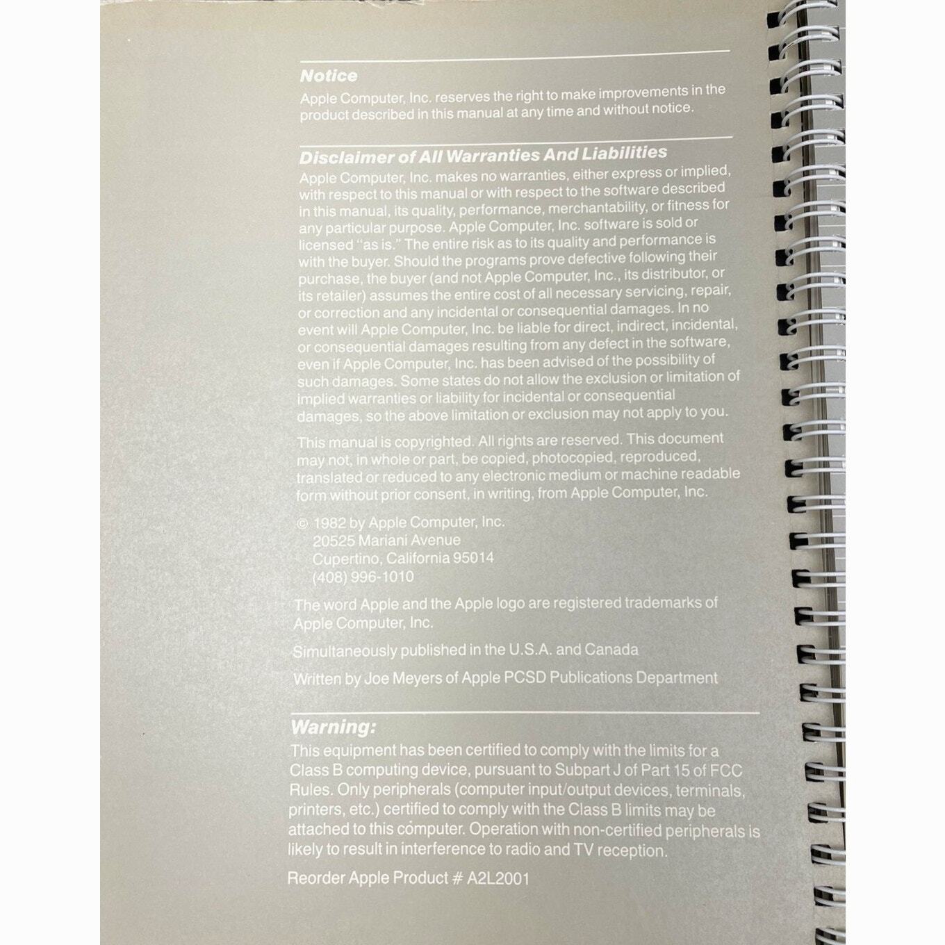 Apple II - Apple IIe Owner's Manual (Guide) - Spiralbound Beige IIe (030-0356-B) Item image 3
