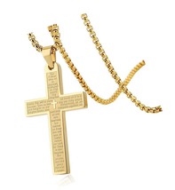 Stainless Steel Mens Womens Cross Necklace Lord&#39;s - $55.14