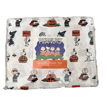 Peanuts Halloween Queen Sheet Set Snoopy &amp; Friends Pumpkin Woodstock NEW - £39.22 GBP
