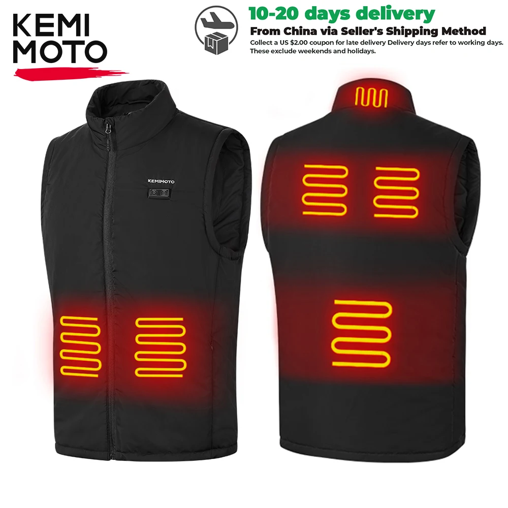 KEMIMOTO Winter Heated Jacket USB Heated Vest Battery Temperature Adjustable For - £40.88 GBP