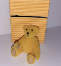 Dept 56 Peek-A-Boo YELLOW Mini Bear Miniature Jointed Articulated Flocke... - £7.91 GBP