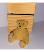 Dept 56 Peek-A-Boo YELLOW Mini Bear Miniature Jointed Articulated Flocked 80s 3" - $9.90