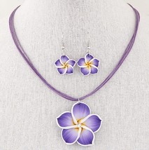 Resin Flower Necklaces Earrings For Women Fashion Jewelry Sets Necklace Earings  - £15.65 GBP