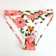 Sunn Lab Swim Bikini Bottom Floral High Waist Pink White Size M - £7.66 GBP