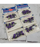 Purple Ribbon Roses Small Scrapbook Accents Lot of 6 Packages New  - $15.84