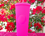 New 2023 Hot Pink Barbie Tumbler Matte Diamond Studded 24oz Straw Cold Cup - $9.85