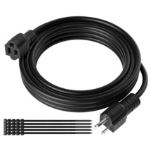Power Extension Cord 4 Ft, Male Plug To Female Extender Cable, Short Out... - £14.11 GBP