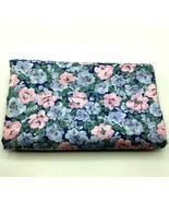 Vintage Blue Pink Flowers on Navy Vintage Peter Pan Fabric 1980s - $24.18