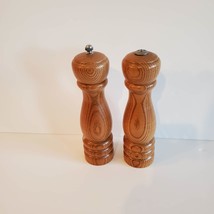 Vintage wooden salt shaker & pepper grinder, Cook's Club, made in Taiwan