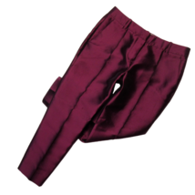 NWT J.Crew Collection Café Capri in Pinot Noir Pintucked Silk Shantung Pants 2P - £83.12 GBP