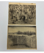 Vintage Caroline Williams Signed Print Kentucky River Lock and Harrison Monument - $26.99