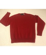 Vintage Woodstock Shetland Wool Cable Knit Sweater By Bernard Beautiful Red - £25.71 GBP