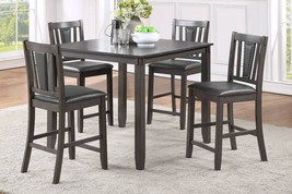 Alfold 5 Piece Casual Counter Height Dining Set in Dark Finish - £649.40 GBP