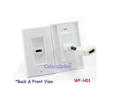 1-Port Hdmi Wall Plate, W/ Short Extension Cable, White - £21.52 GBP